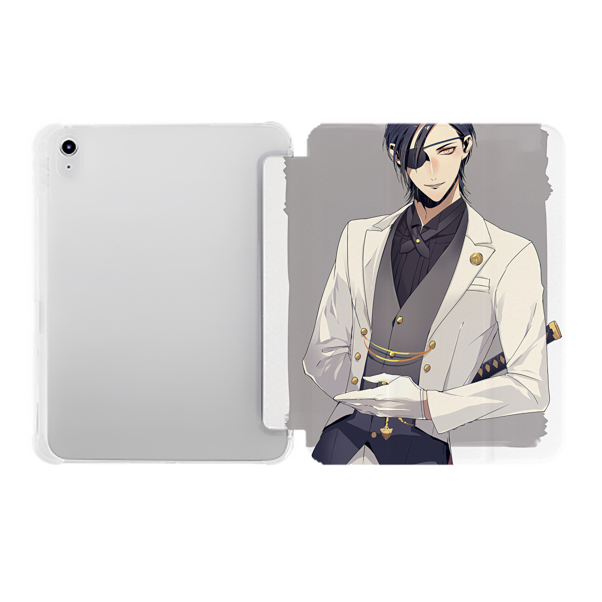 （画像用） 刀剣乱舞 Touken Ranbu IPad ケース ペン収納付き 三つ折りスタンド PUレザー×シリコン 対応機種9.5/10.5/10.9インチ